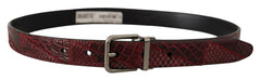 Dolce & Gabbana Red Exotic Leather Metal Logo Buckle Belt - 75 cm / 29,5 Inches - Belts