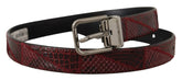 Dolce & Gabbana Red Exotic Leather Metal Logo Buckle Belt - 75 cm / 29,5 Inches - Belts