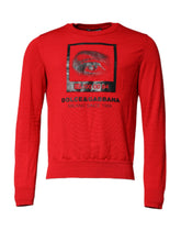 Dolce & Gabbana Red Eye Print Crew Neck Men Pullover Sweater - IT50 | L - Sweaters