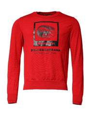 Dolce & Gabbana Red Eye Print Crew Neck Men Pullover Sweater - IT50 | L - Sweaters