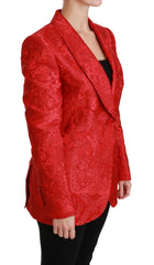 Dolce & Gabbana Red Floral Angel Blazer Coat Jacket - IT46 | L - Sport Jackets