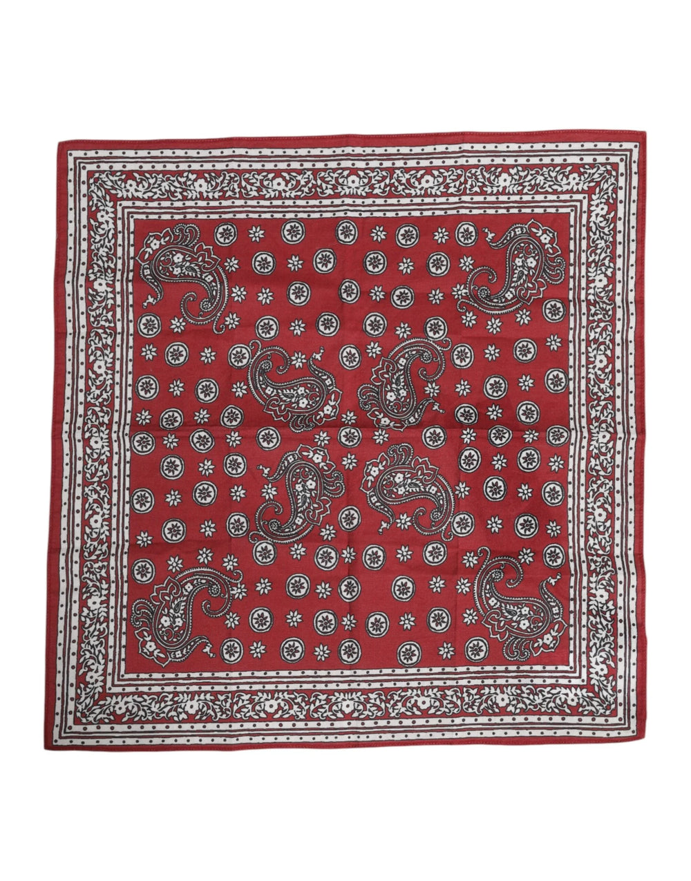 Dolce & Gabbana Red Floral Cotton Square Foulard Scarf - Scarves & Shawls