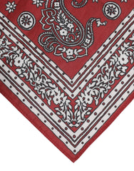 Dolce & Gabbana Red Floral Cotton Square Foulard Scarf - Scarves & Shawls