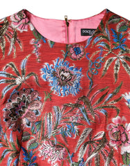 Dolce & Gabbana Red Floral Jacquard A-line Mini Dress - Dresses