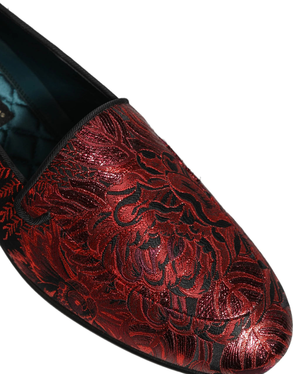 Sapatos de mocassim Dolce & Gabbana com padrão floral vermelho e jacquard - EU44/US11