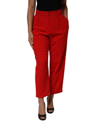 Dolce & Gabbana Red HighWaist Straight Women Trouser Pants - IT48|XXL - Trousers