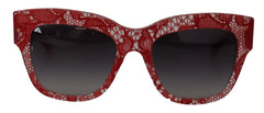 Dolce & Gabbana Red Lace Acetate Rectangle Shades DG4231Sunglasses - Sunglasses