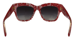 Dolce & Gabbana Red Lace Acetate Rectangle Shades DG4231Sunglasses - Sunglasses