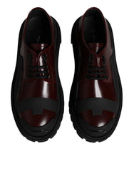 Dolce & Gabbana Red Leather Lace Up Trekking Dress Shoes - EU39/US6 - Shoes