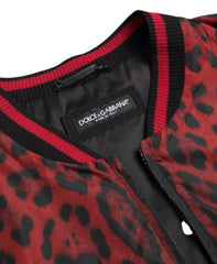 Dolce & Gabbana Red Leopard Bomber Short Coat Jacket - Bomber Jackets