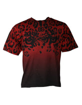 Dolce & Gabbana Red Leopard Cotton Short Sleeves T-shirt - IT46 | S - T-Shirts