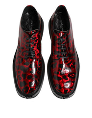 Dolce & Gabbana Red Leopard Derby Formal Men Dress Shoes - EU44/US11 - Shoes