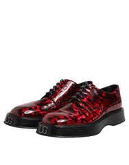 Dolce & Gabbana Red Leopard Derby Formal Men Dress Shoes - EU44/US11 - Shoes
