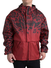 Dolce & Gabbana Red Leopard Hooded Rain Coat Jacket - IT48 | M - Rain Coats