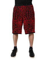 Dolce & Gabbana Red Leopard Print Viscose Bermuda Shorts - Bermudas