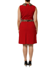 Dolce & Gabbana Red Leopard Viscose Sheath A-line Dress - IT44 | L - Dresses
