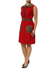 Dolce & Gabbana Red Leopard Viscose Sheath A-line Dress - IT44 | L - Dresses