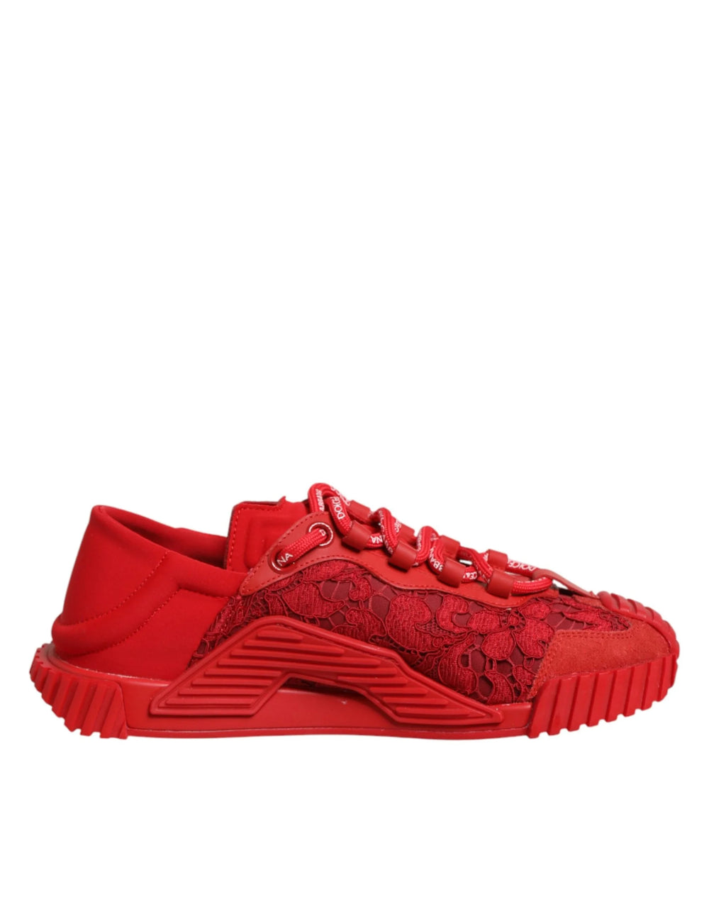 Dolce & Gabbana Red Logo Lace Low Top NS1 Sneakers Shoes - EU37.5/US7