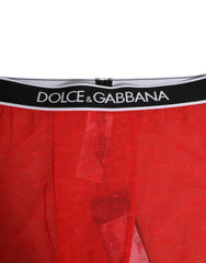 Dolce & Gabbana Red Logo Lace Tight Midi Trousers Underwear - IT2 | S - Hosiery
