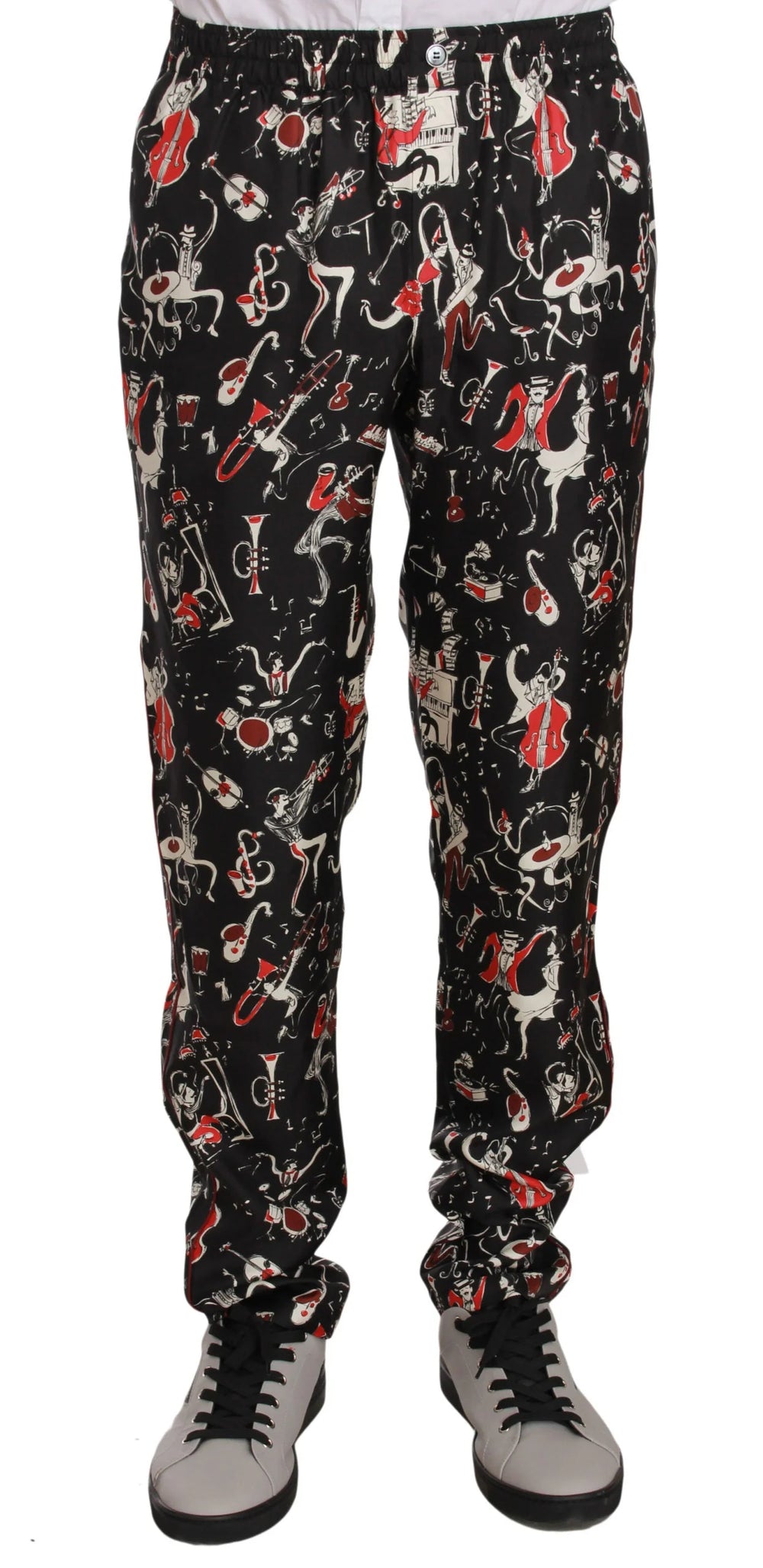 Dolce & Gabbana Red Musical Instrument Print Sleepwear Pants - IT48 | M - Joggers