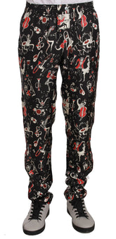 Dolce & Gabbana Red Musical Instrument Print Sleepwear Pants - IT48 | M - Joggers