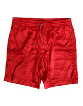 Dolce & Gabbana Red Nylon Drawstring Beachwear Shorts Swimwear - IT4 | S - Boardshorts