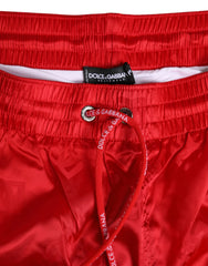 Dolce & Gabbana Red Nylon Drawstring Beachwear Shorts Swimwear - IT4 | S - Boardshorts