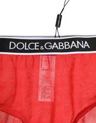 Dolce & Gabbana Red Nylon Logo Waistband Brief Panty Underwear - IT2 | S - Briefs