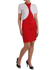 Dolce & Gabbana Red Nylon Stretch Bodycon Sheath Mini Dress - IT40|S - Dresses