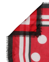 Dolce & Gabbana Red Polka Dot Print Square Stole 130cm x 130cm Scarf
