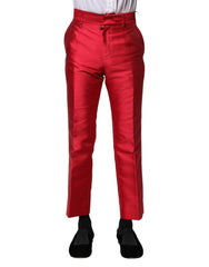 Dolce & Gabbana Red Polyester Cropped Dress Pants - IT46 | S - Trousers