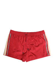 Dolce & Gabbana Punainen Polyeesterinen Miesten Nyörimallin Shortsit Uimapuku - IT4 | S