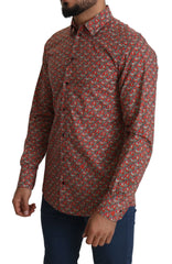 Dolce & Gabbana Red Printed Knight Formal Dress MARTINI Shirt - IT39 | S - Shirts