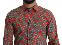 Dolce & Gabbana Red Printed Knight Formal Dress MARTINI Shirt - IT39 | S - Shirts