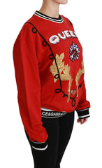 Dolce & Gabbana Red Queen Sequined Love Pullover Sweater - Sweaters