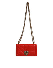 Dolce & Gabbana Red Quilted Devotion Crossbody Chain Phone Cover Bag - Cross Body Bags