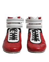 Dolce & Gabbana Red Quilted Leather Lace Up Sneakers Shoes - EU44/US11