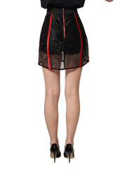 Dolce & Gabbana Red Satin Corset Style High Waist Mini Skirt - IT40|S
