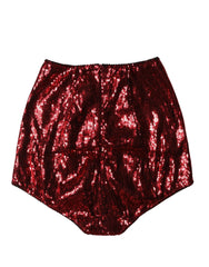 Dolce & Gabbana Red Sequin Embellished High Waist Girdle Underwear - IT2 | S