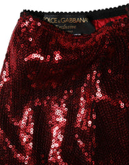Dolce & Gabbana Red Sequin Embellished High Waist Girdle Underwear - IT2 | S