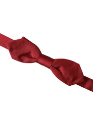 Dolce & Gabbana Red Silk Jacquard Adjustable Neck Men Bow Tie - Neckties