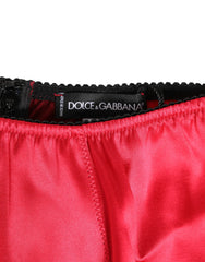 Dolce & Gabbana Red Silk Satin High-Waist Briefs Underwear - IT1 | XS - Briefs