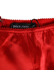Dolce & Gabbana Red Silk Satin High-Waist Briefs Women Underwear - IT2 | S - Briefs
