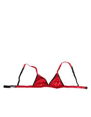 Dolce & Gabbana Red Silk Satin Triangle Soft Cup Br Underwear - IT2 | S - Bras