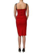 Dolce & Gabbana Red Stretch Bodycon Sheath Knee Length Dress - IT36|XXS
