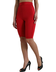 Dolce & Gabbana Red Stretch High Waist Cropped Leggings Pants - IT40|S - Leggings