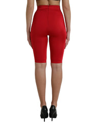 Dolce & Gabbana Red Stretch High Waist Cropped Leggings Pants - IT40|S - Leggings
