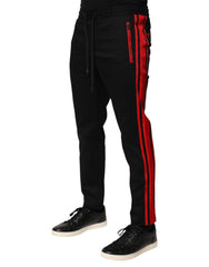 Dolce & Gabbana Red Stripe Cotton Logo Jogger Sweatpants Pants - IT46 | S - Joggers