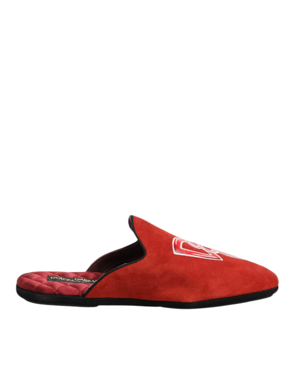 Dolce & Gabbana Red Suede DG King Men House Slippers Shoes - EU40.5/US7.5 - Slippers