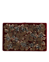 Dolce & Gabbana Red Velvet Gold Frame Clutch Evening Party Purse Bag - Clutch Bags